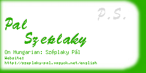 pal szeplaky business card